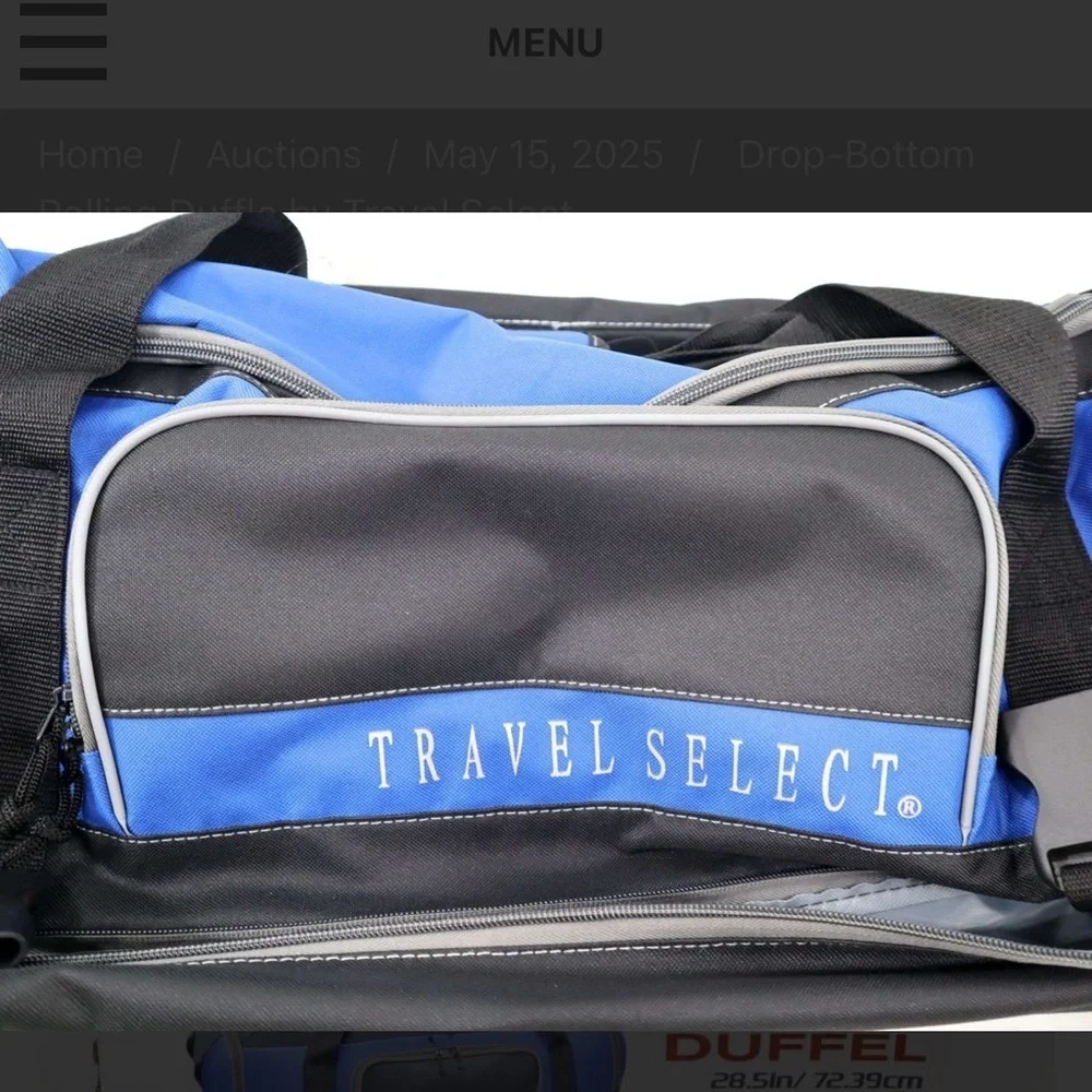 Blue and Black Duffel Bag